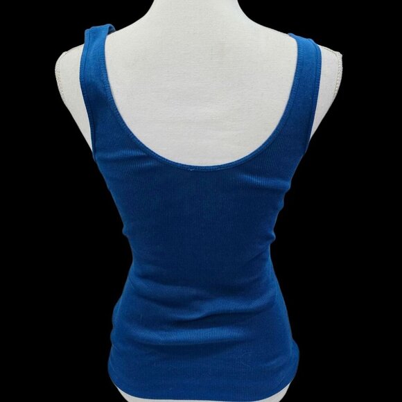 Express Ombre Sequin Tank Top S – Blue Green Scoop Neck Stretch Twilight Glam - Picture 5 of 12